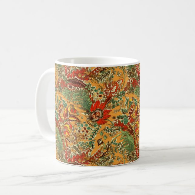 Orangen för den indonesiska Gulten Batik Balinese  Kaffemugg (Framsida vänster)