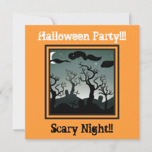 Orangen för inbjudan till Graveyard Halloween fest