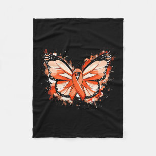 Orangen för informationsgåvor Ribbon Butterfly Fleecefilt