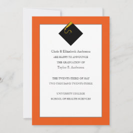 Orangen för meddelande om studenten inbjudningar