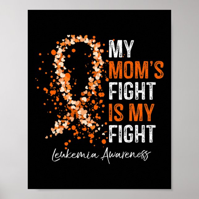 Orangen för medvetenhet om Leukemi Ribbon Mitt Mam Poster (Framsidan)