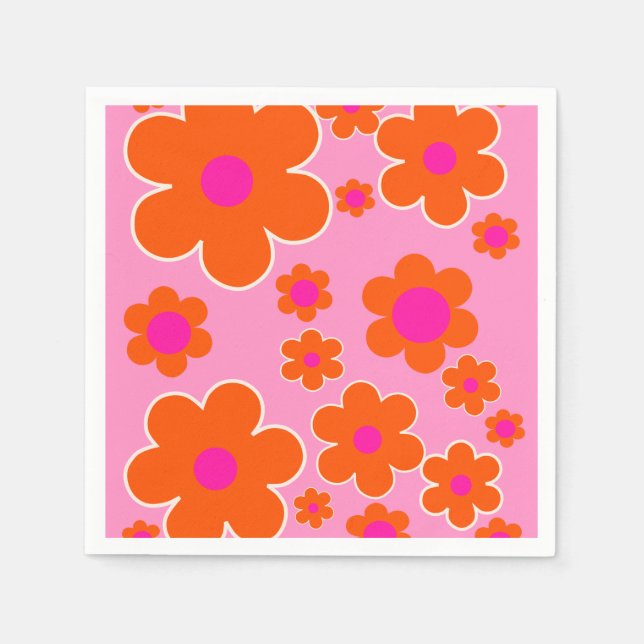 Orangen för Rosa av slutmarknaden Amsterdam Retro  Pappersservett (Framsidan)