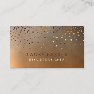 Orangen Glow Glitter Konfetti Elegant Himlar Visitkort