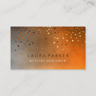 Orangen Glow Glitter Konfetti Elegant Himlar Visitkort