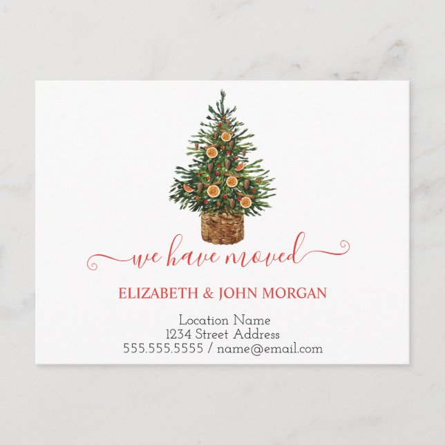 Orangen gräs Träd har Flyttat Meddelande Vykort (Framsida)