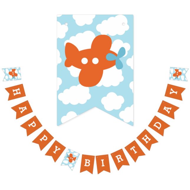 Orangen Grattis på födelsedagen Bunting Flaggor (Skapare uppladdad)