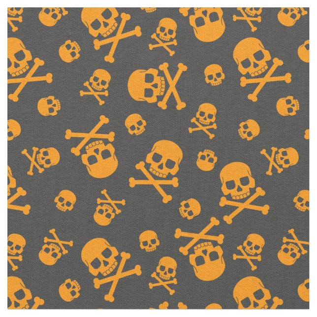 Orangen Halloween med Skull och Crossbone Tyg (Närbild)