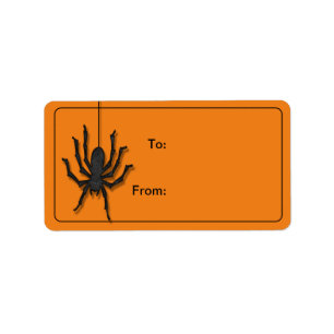 Orangen Halloween Spider Gift Märkre Labels och Bl Adressetikett