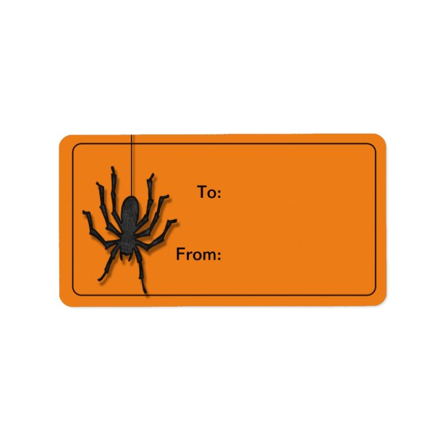 Orangen Halloween Spider Gift Märkre Labels och Bl Adressetikett (Framsidan)