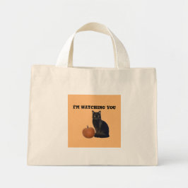 Orangen happy halloween Pumpkin och Black Cat Mini Tygkasse