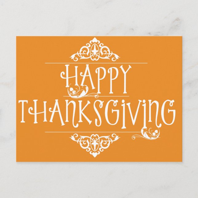 Orangen Happy thanksgiving Script Helg Vykort (Framsida)