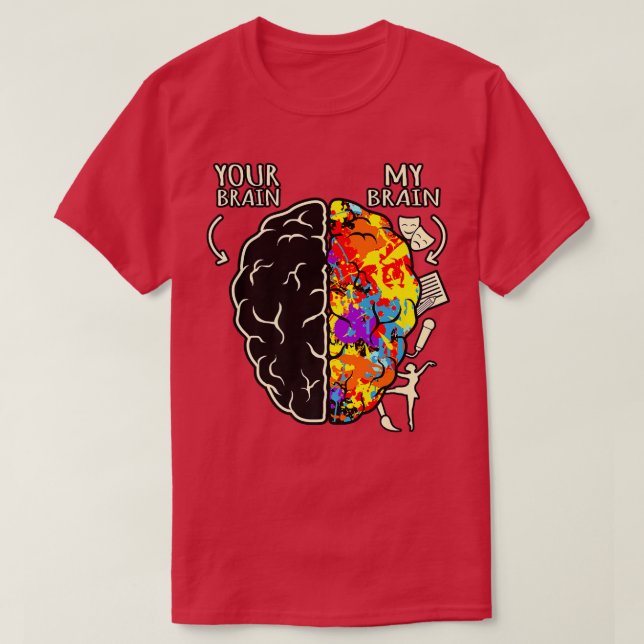 Orangen Hjärna i min hjärna - ADHD-medvetenhet T Shirt (Design framsida)