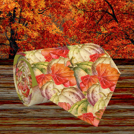 Orangen Höstfällning för vintage vattenfärg Pumpki Slips