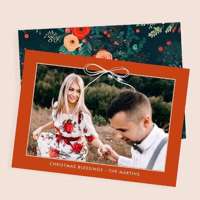 Orangen Juli-Blommigt Bildrutefoto Julkort (Skapare uppladdad)