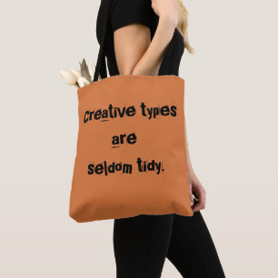 orangen "Kreativ Typer are än tidy" Tote Bag Tygkasse