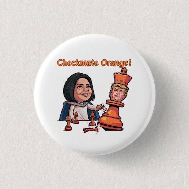 Orangen Kung har fallit Knapp (Framsida)