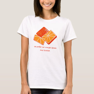 Orangen kvadrerar tee shirt