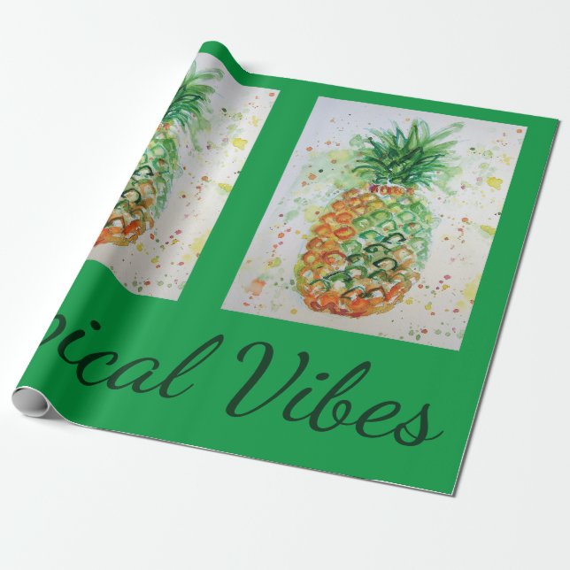 Orangen Lime (Pineapple Fruit Food Tropical Vibes) Presentpapper (Utrullad)