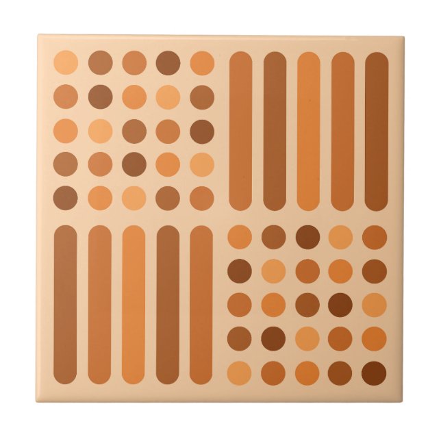 Orangen Linjer i moderna kretsar i mitten av århun Kakelplatta (Framsidan)