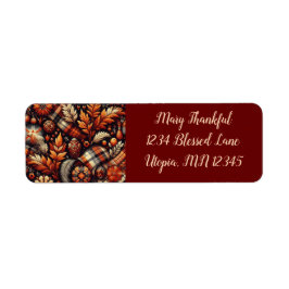 Orangen Löv i hösten, svart Mönster Returadress Etikett