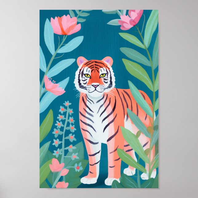 Orangen Lycklig Tiger Poster (Framsidan)
