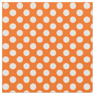 Orangen med vitPolka pricker tyg