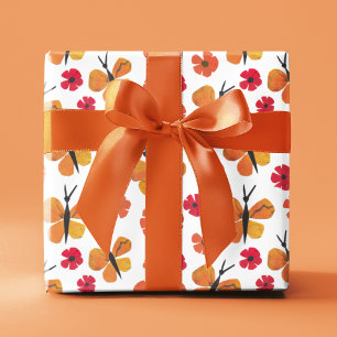 Orangen Midsekels moderna fjärilar, vallmoröd Presentpapper