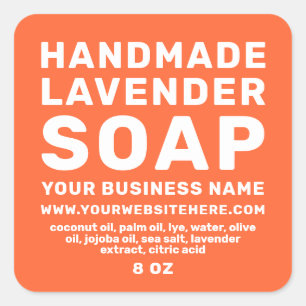 Orangen Modern handgjord Lavender Soap Fyrkantigt Klistermärke