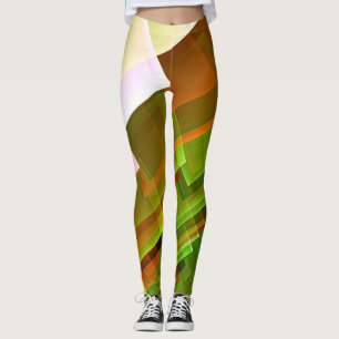 Orangen mönster i Geometric abstrakt Leggings