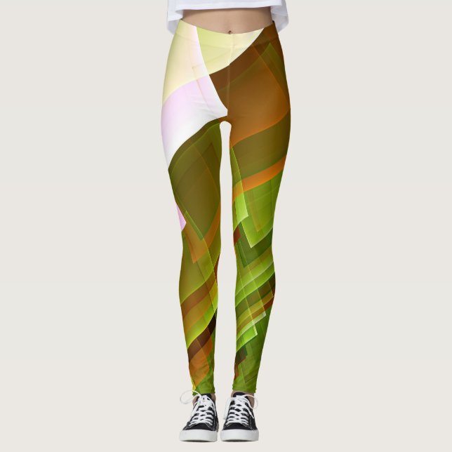 Orangen mönster i Geometric abstrakt Leggings (Framsida)