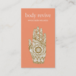 Orangen Natural & Holistic Health Henna Lotus Hand Visitkort