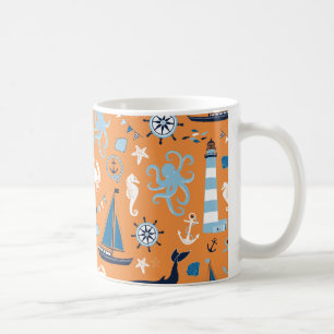 Orangen Nautical Ocean Kaffemugg