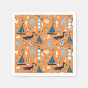 Orangen Nautical Ocean Pappersservett