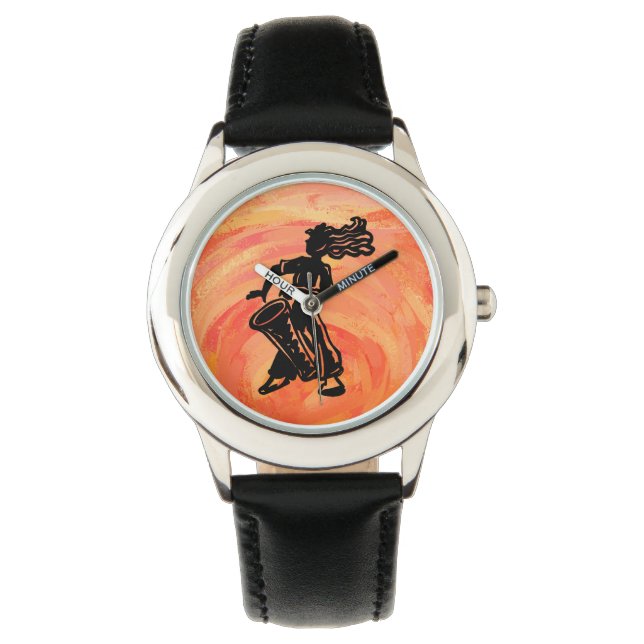 Orangen New York Boogie Nights Drum Armbandsur (Framsida)