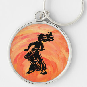 Orangen New York Boogie Nights Drum Rund Silverfärgad Nyckelring