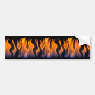 Orangen och blått flammar på en svart bakgrund bildekal