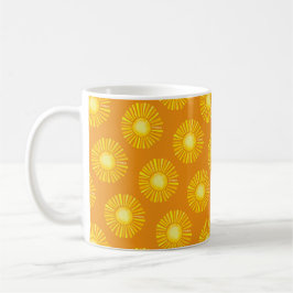 Orangen och Gulten sol Mönster Kaffemugg