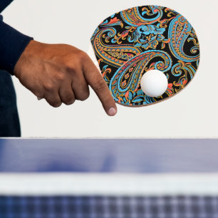 Orangen Paisley för himlar Blue och Höst Pingisracket