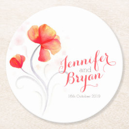 orangen papper underlägg för vattenfärgen bröllop rund