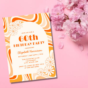 Orangen Peach Birthday Inbjudningar
