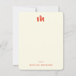 Orangen Personal Stationery Vintage Two Sided Crea Anteckningskort