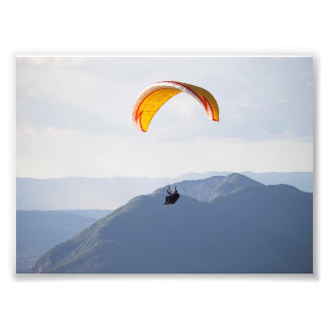 Orangen Photo Print i Schweiz Paraglider Fototryck (Framsidan)