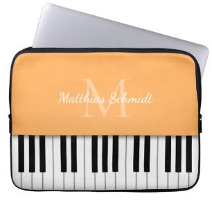 Orangen Piano Tangentbord Monogrammed Personlig Laptop Fodral
