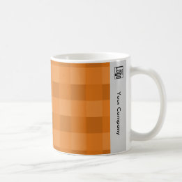 Orangen Pixel Mönster Grått Black Kaffemugg