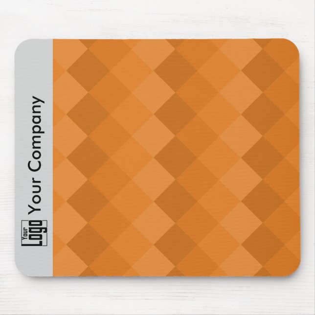 Orangen Pixel Mönster Grått Black Musmatta (Framsidan)