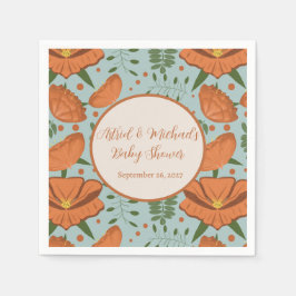 Orangen Poppy Baby Shower|Vår Garden Pappersservett