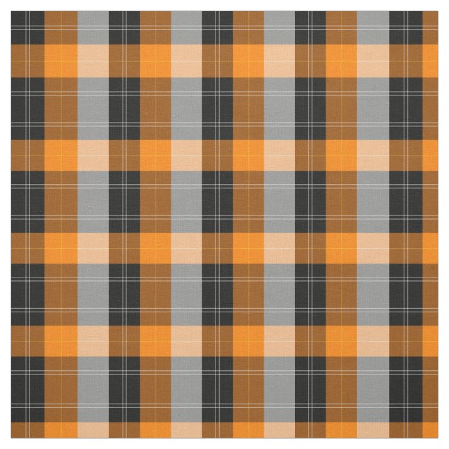 Orangen Pput/tartan mönster och Black Tyg (Provkarta)