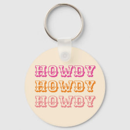 Orangen Preppy Girly Howdy Shock rosa Nyckelring
