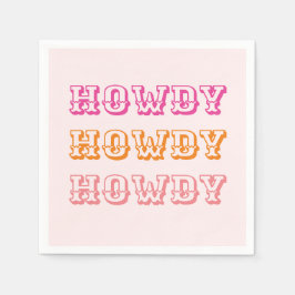 Orangen Preppy Girly Howdy Shock rosa Pappersservett