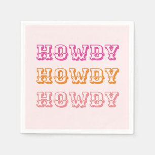 Orangen Preppy Girly Howdy Shock rosa Pappersservett